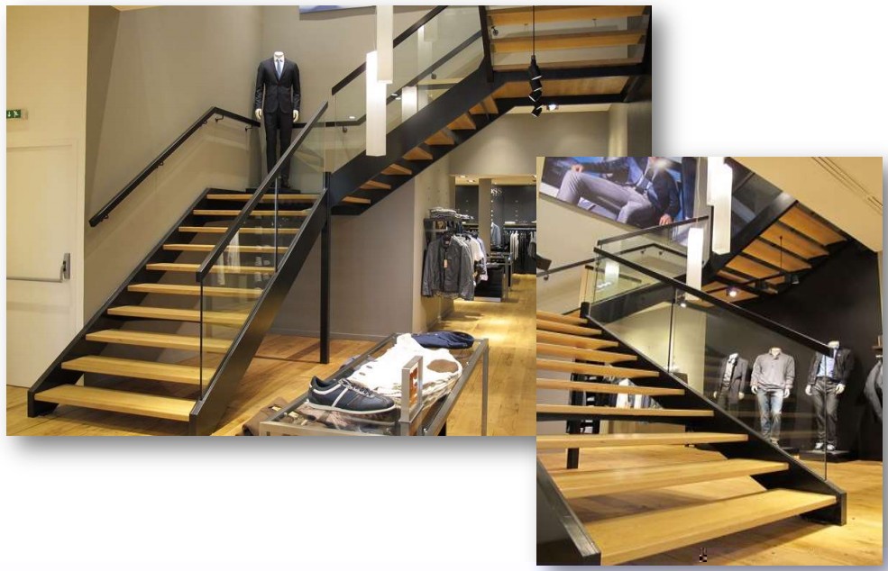 Escalier sur mesure bois acier inox verre cabinet mycourtis paris 2
